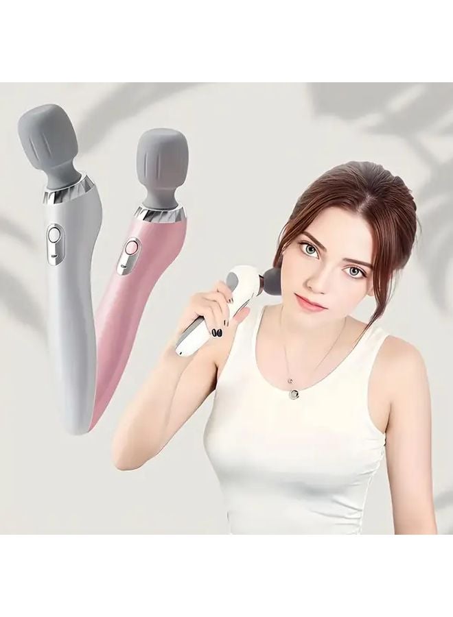Pink Portable Handheld Massager USB Rechargeable for Neck Back Legs Waist and Foot Relaxation - Image 1